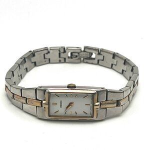 Vintage Seiko Two-Tone Skinny Rectangular Womens Watch New Battery